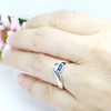 RV263 : แหวนเงินแท้ 925 ฝัง Blue Sapphire