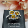 RS0109 : แหวนเงินแท้ 925 ฝัง  Yellow Sapphire