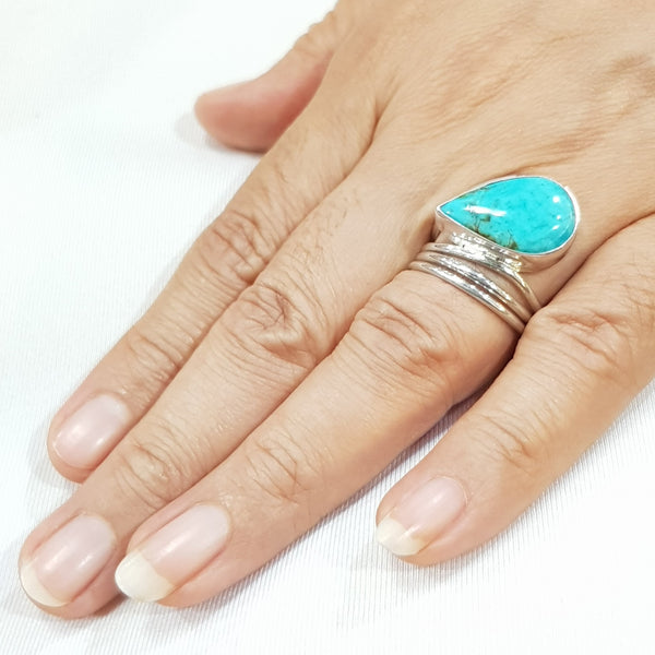 ONLR150 : แหวนเงินแท้ 925 ฝัง Turquoise