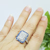 CR1031 : แหวนเงินแท้ 925 ฝัง Blue Sapphire