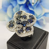 PIRV152 : แหวนเงินแท้ 925 ฝัง Blue Sapphire
