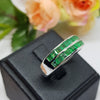 LSR17 : แหวนเงินแท้ 925 ฝัง Emerald